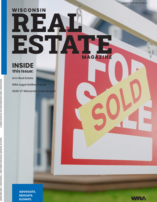 August 2025 Wisconsin Real Estate Magazine cover