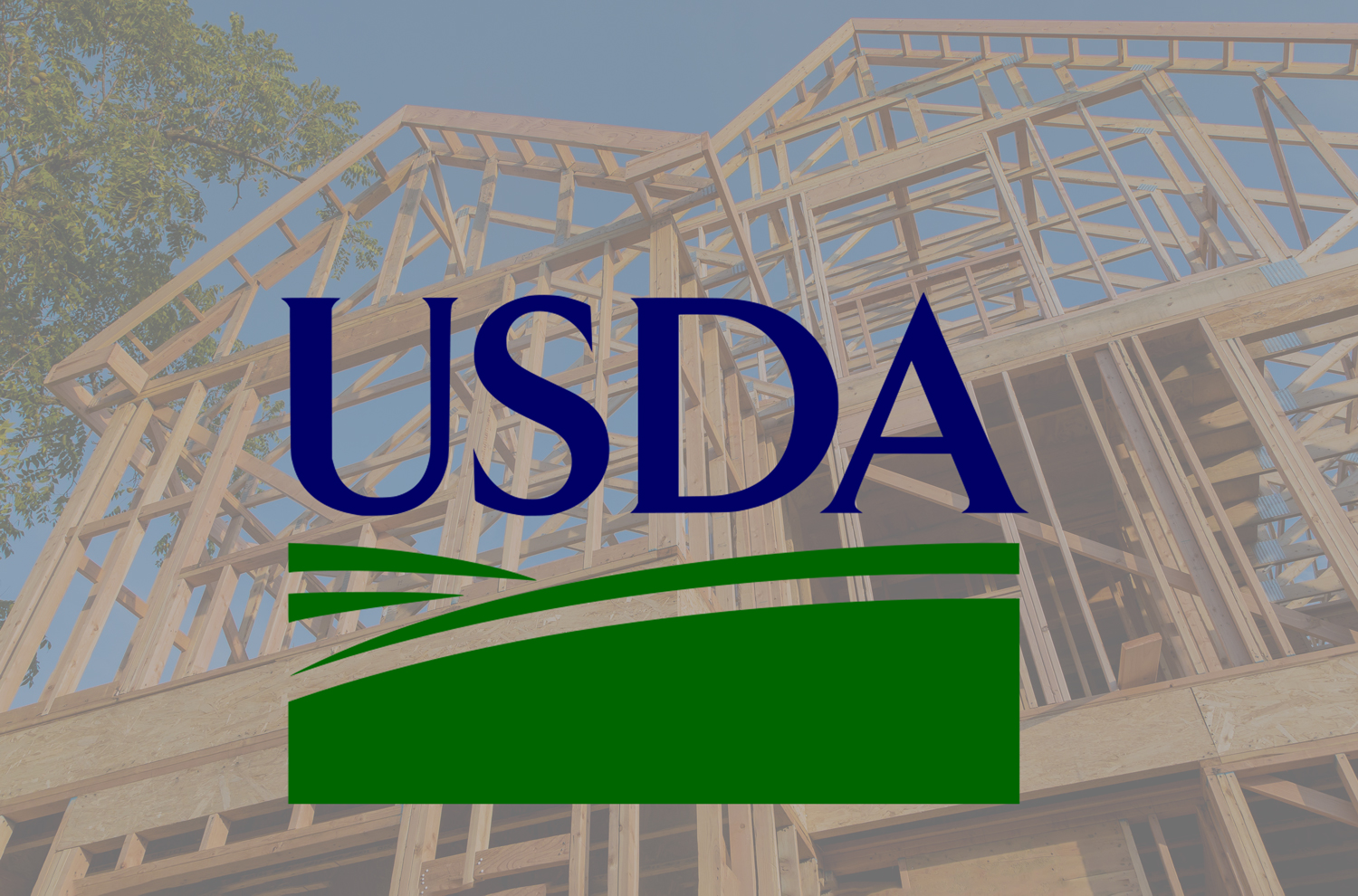 USDA logo sitting atop home construction background