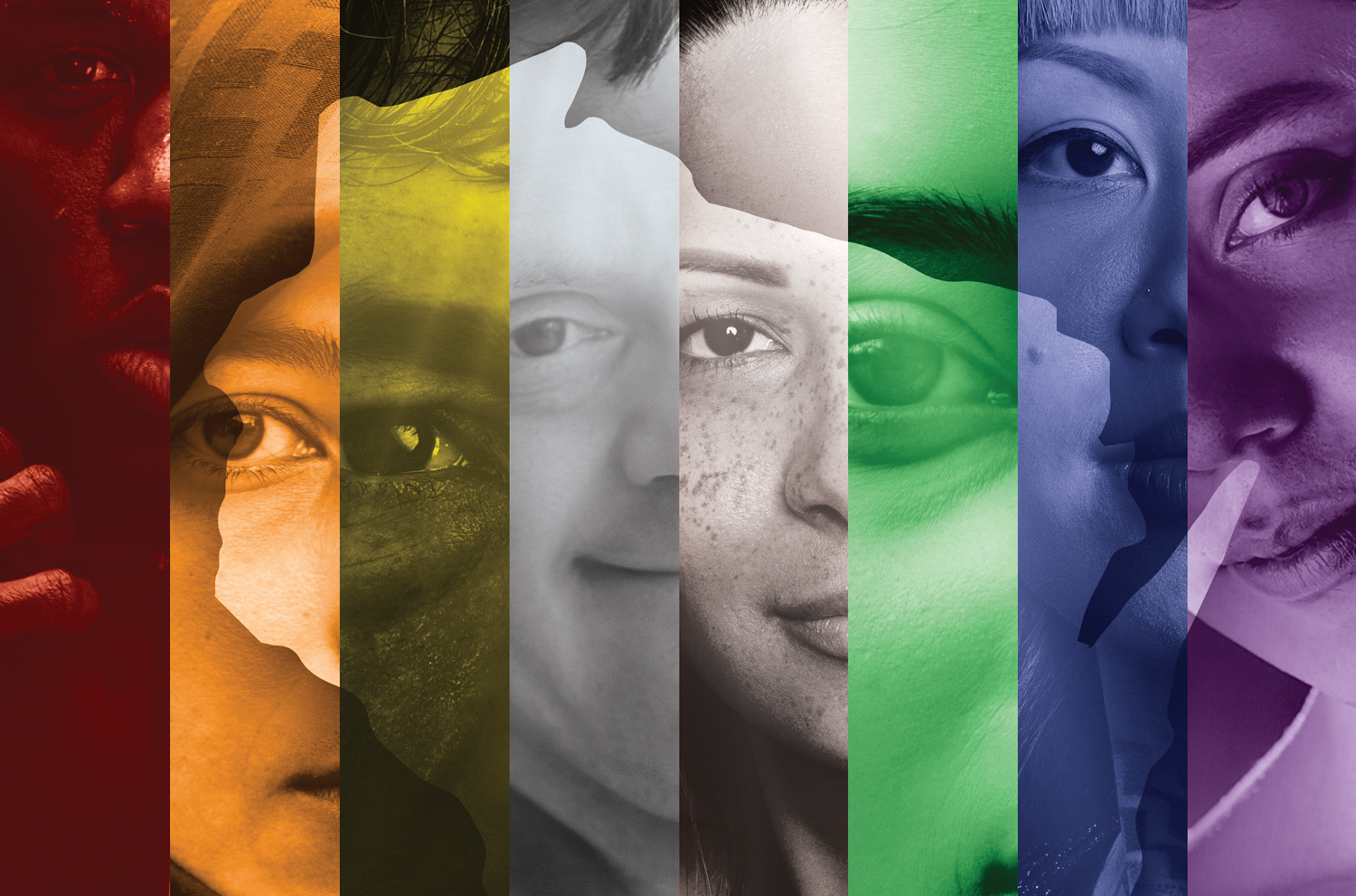 Photo collage of diverse faces